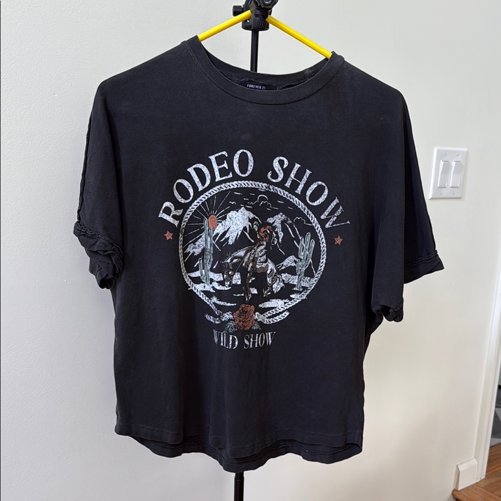 Forever 21 Black Rodeo Show Short Sleeve Tee